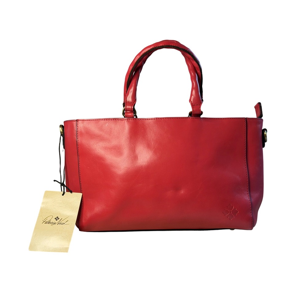 Patricia Nash Aileen Top Handle Satchel Red‎ Leather Vintage Distressed Handbag